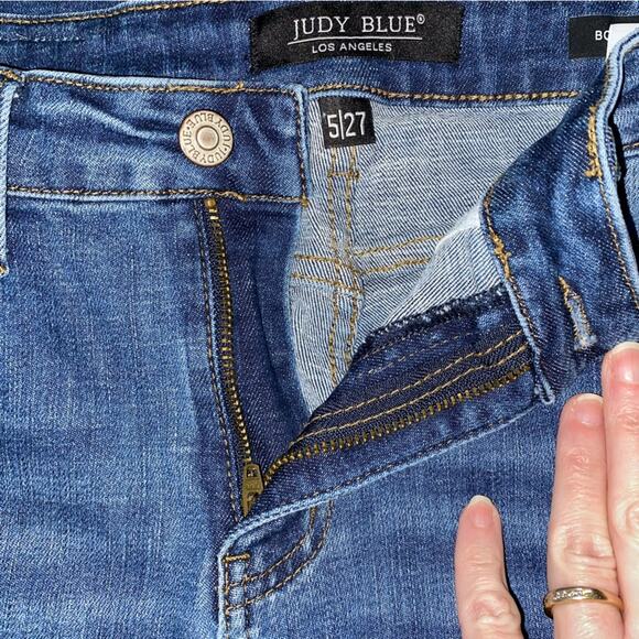 Judy Blue $79 Patch Perfect Boyfriend Thermal Patch Jeans 5 / 27” EUC - Picture 16 of 16